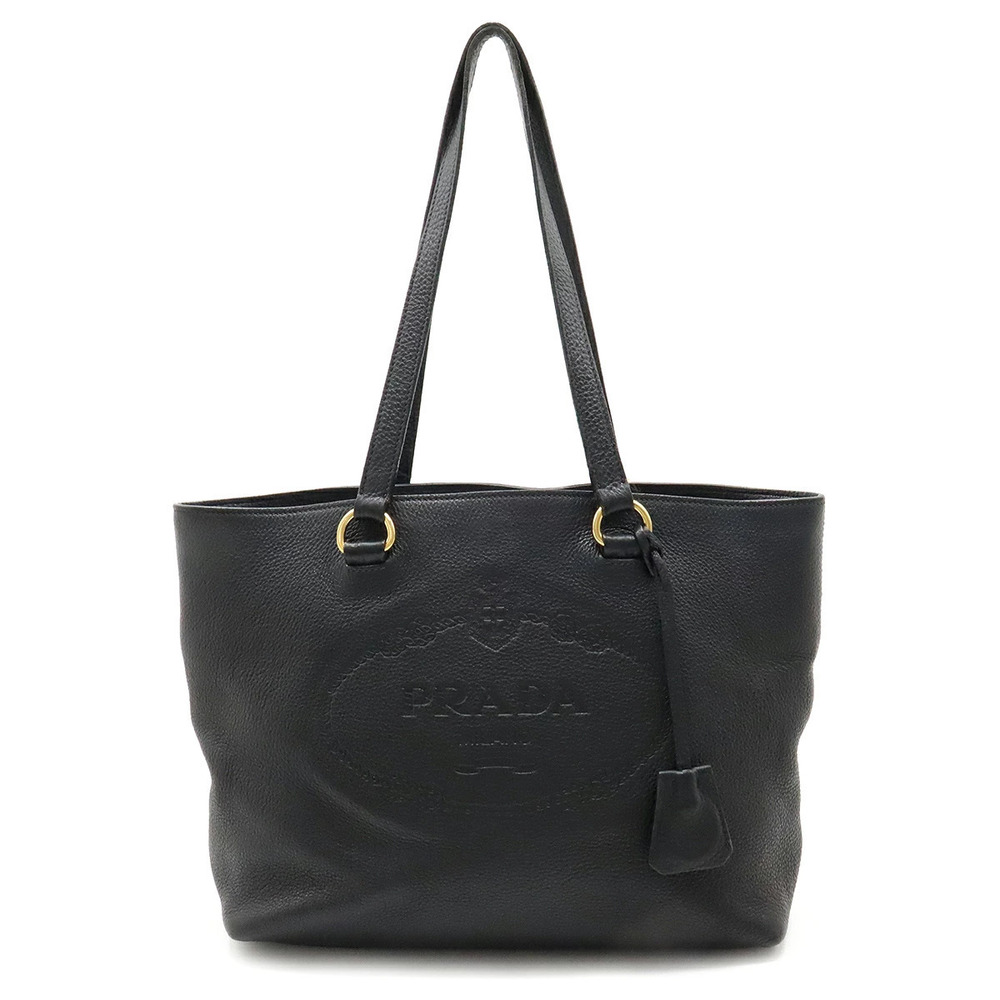 Prada Tote Tessuto Saffiano Bag Shoulder Hobo Carry Leather NERO Black